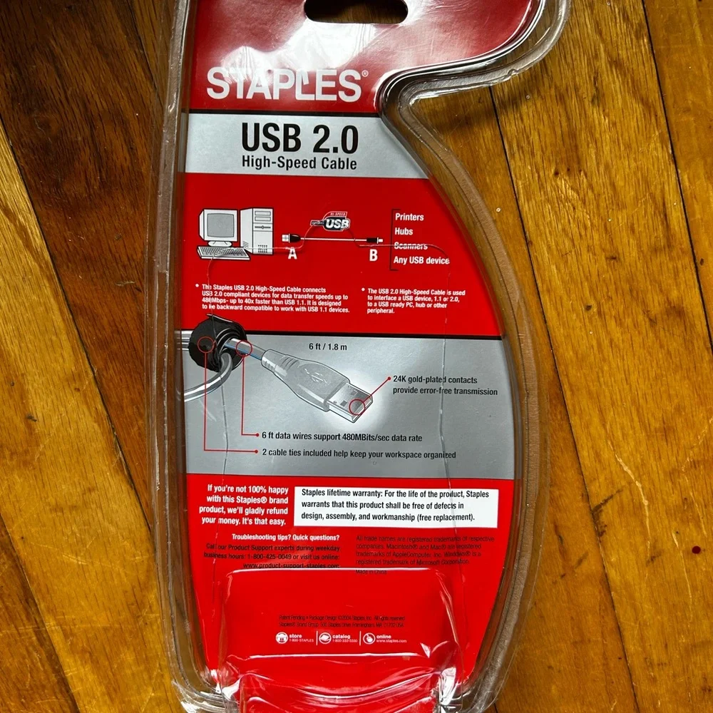 Staple Black USB 2.0 High-Speed Cable
